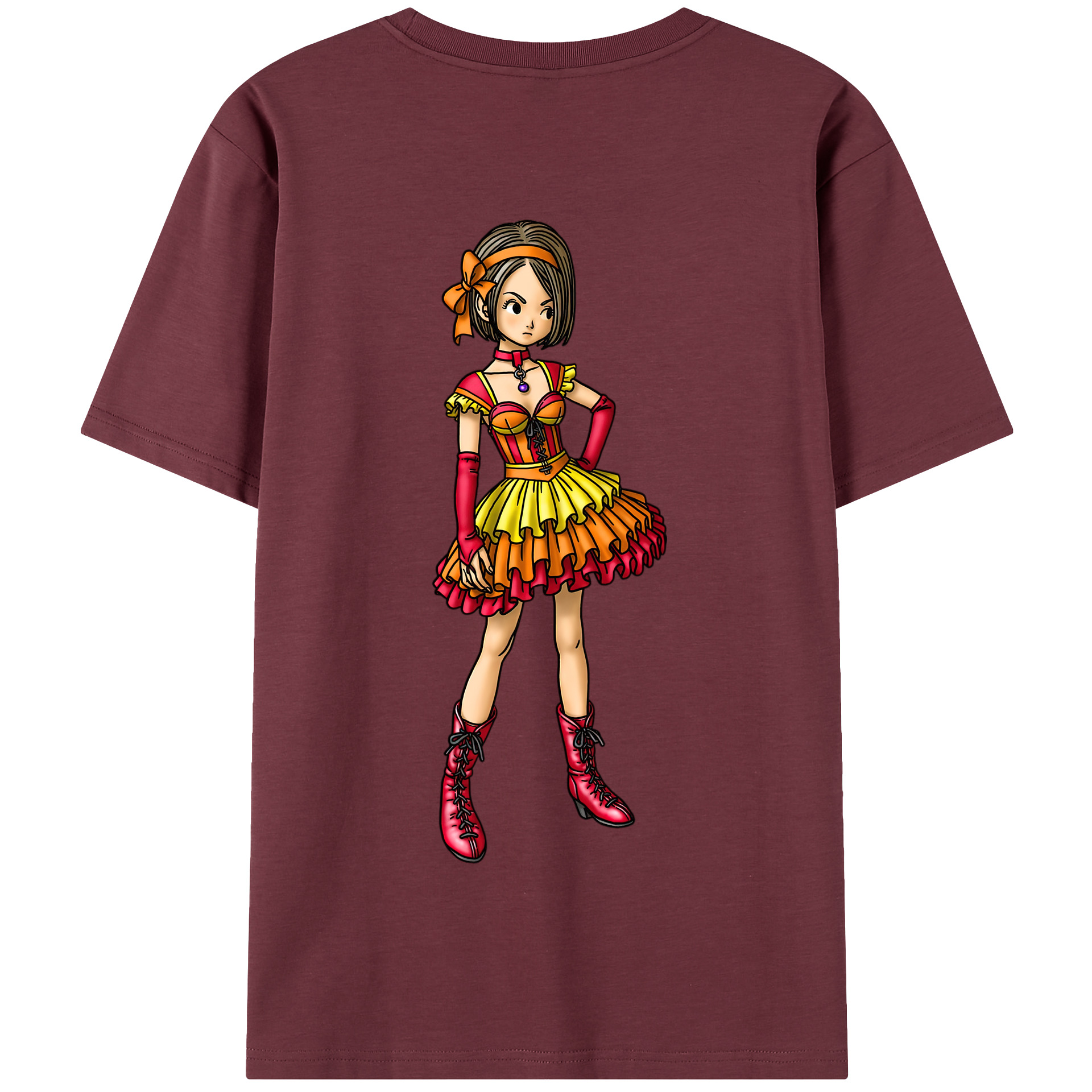 （画像用） ドラゴンクエスト Doragon Kuesuto Dragon Quest 綿100％半袖Tシャツ（背面プリント）
